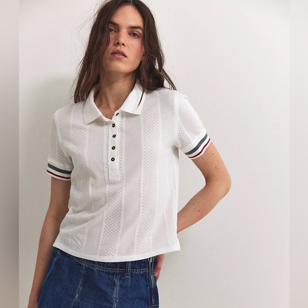 We The Free Clara Polo with Striped Accents